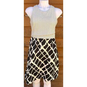 Tabitha For Anthropologie Black & White Aleida Sleeveless Dress Size 6